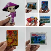 Vietnamské nálepky na chladničku, cestovné suveníry, trojrozmerný dekoratívny artefakt, živica, ručne maľovaný magnet, darček k narodeninám