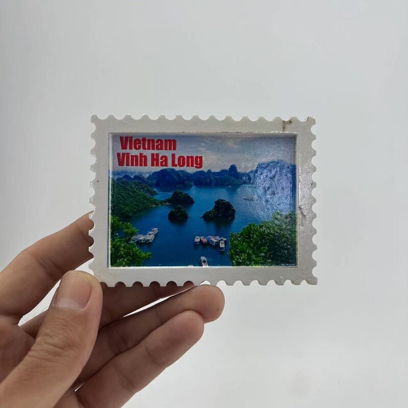 Vietnamské nálepky na chladničku, cestovné suveníry, trojrozmerný dekoratívny artefakt, živica, ručne maľovaný magnet, darček k narodeninám