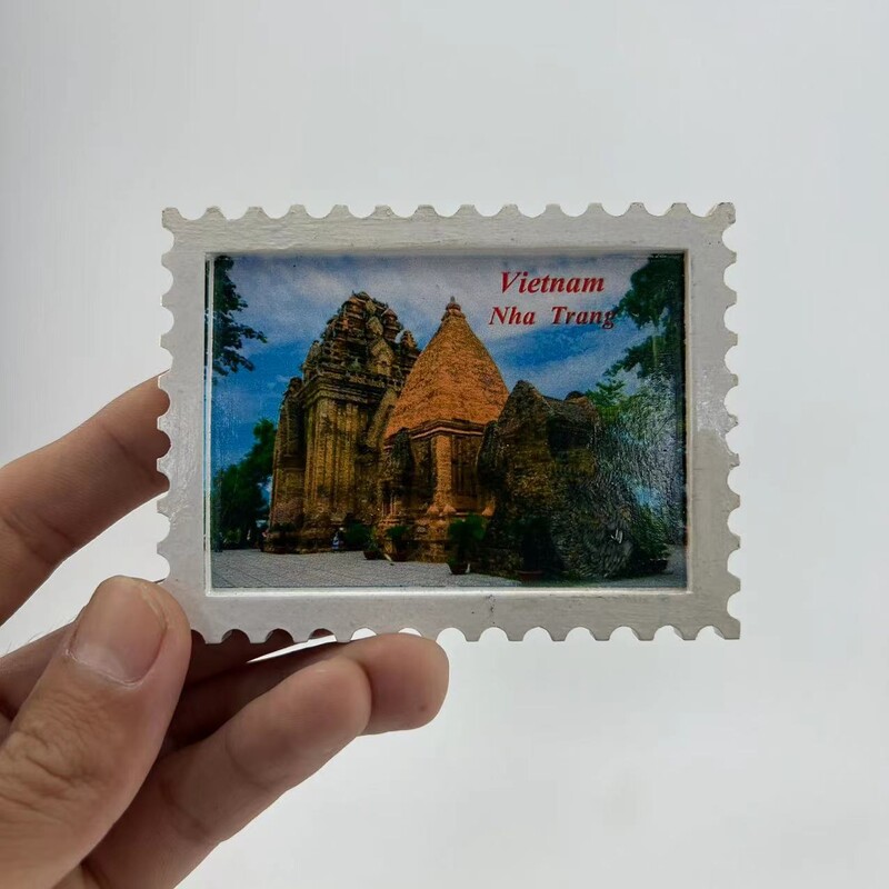 Vietnamské nálepky na chladničku, cestovné suveníry, trojrozmerný dekoratívny artefakt, živica, ručne maľovaný magnet, darček k narodeninám