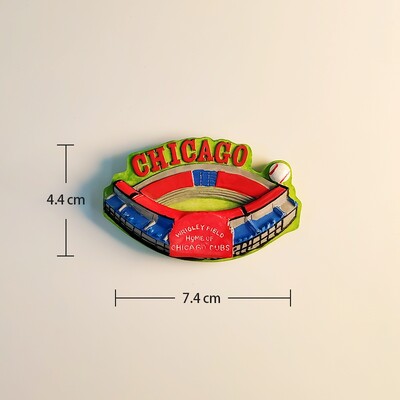 Chicago, USA Ručne maľované 3D magnety na chladničku Turistické suveníry Magnetické nálepky na chladničku