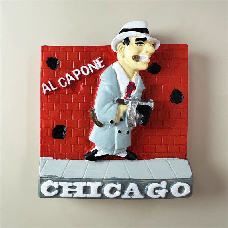 Chicago, USA Ručne maľované 3D magnety na chladničku Turistické suveníry Magnetické nálepky na chladničku