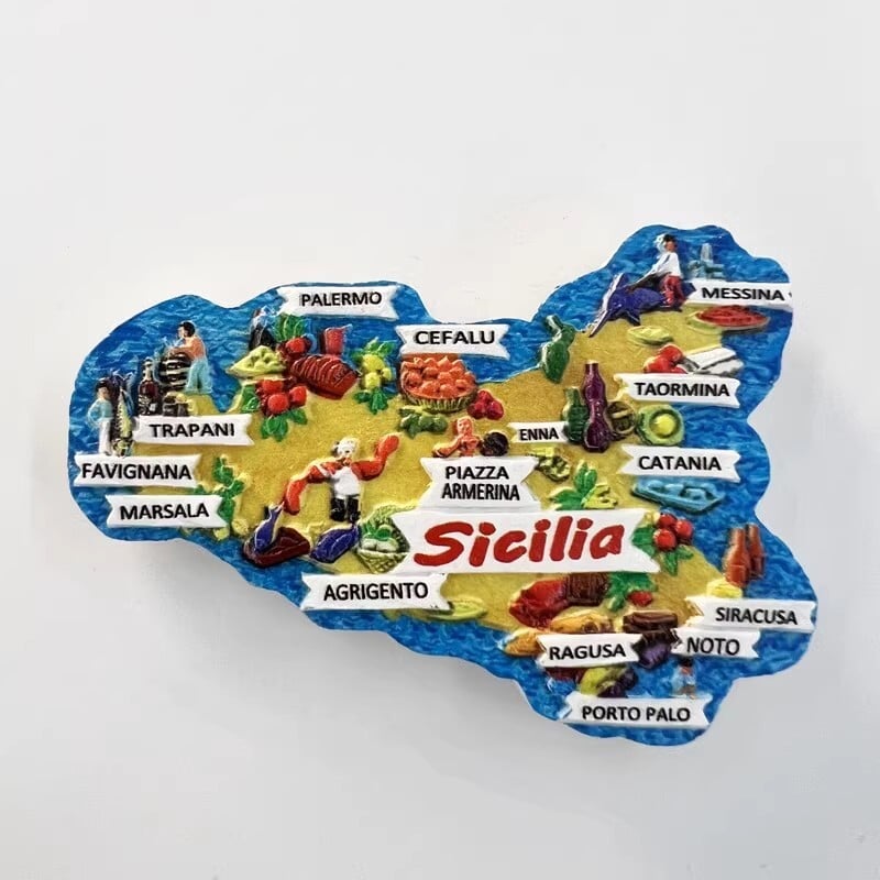 Taliansko Magnety na chladničku Lago di Garda Sicília Lago Como Verona Taormina Cestovné suveníry Dekorácie do domácnosti Nálepky na chladničku Darčeky
