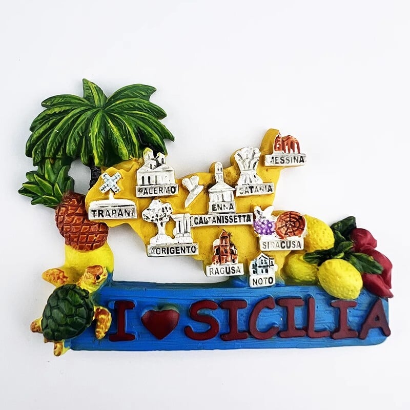 Taliansko Magnety na chladničku Lago di Garda Sicília Lago Como Verona Taormina Cestovné suveníry Dekorácie do domácnosti Nálepky na chladničku Darčeky
