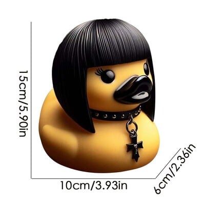 Socha kačice, gotická socha Duckieville, punková zvieracia figúrka, dekorácia, dáma Valentina, gotické dievča, kačica, Satan, stolové ozdoby.