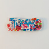 Japonsko, Tokio, Tokijská veža, pamiatky, 3D stereoskopický obraz, remeslá, cestovná spomienka, dekorácia do domu, vtipný magnet.