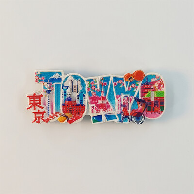 Japonsko, Tokio, Tokijská veža, pamiatky, 3D stereoskopický obraz, remeslá, cestovná spomienka, dekorácia do domu, vtipný magnet.