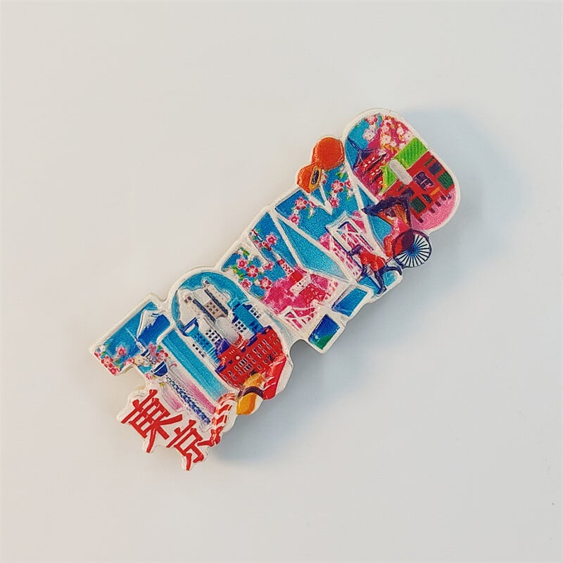 Japonsko, Tokio, Tokijská veža, pamiatky, 3D stereoskopický obraz, remeslá, cestovná spomienka, dekorácia do domu, vtipný magnet.