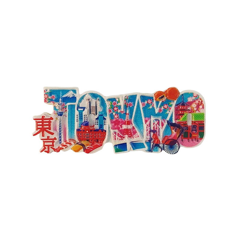Japonsko, Tokio, Tokijská veža, pamiatky, 3D stereoskopický obraz, remeslá, cestovná spomienka, dekorácia do domu, vtipný magnet.