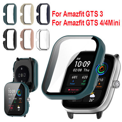 Закалено стъкло+калъф за часовник за Amazfit GTS 4 GTS4 Mini Screen Protector Cover Bumper за Huami Amazfit GTS 3 Калъфи Аксесоари