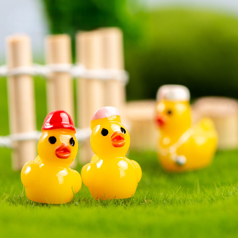 50db Karrier sárga kacsadísz miniatűr figurák apró orvosok nővérek rendőr kacsagyanta kézműves mikro táj dekoráció