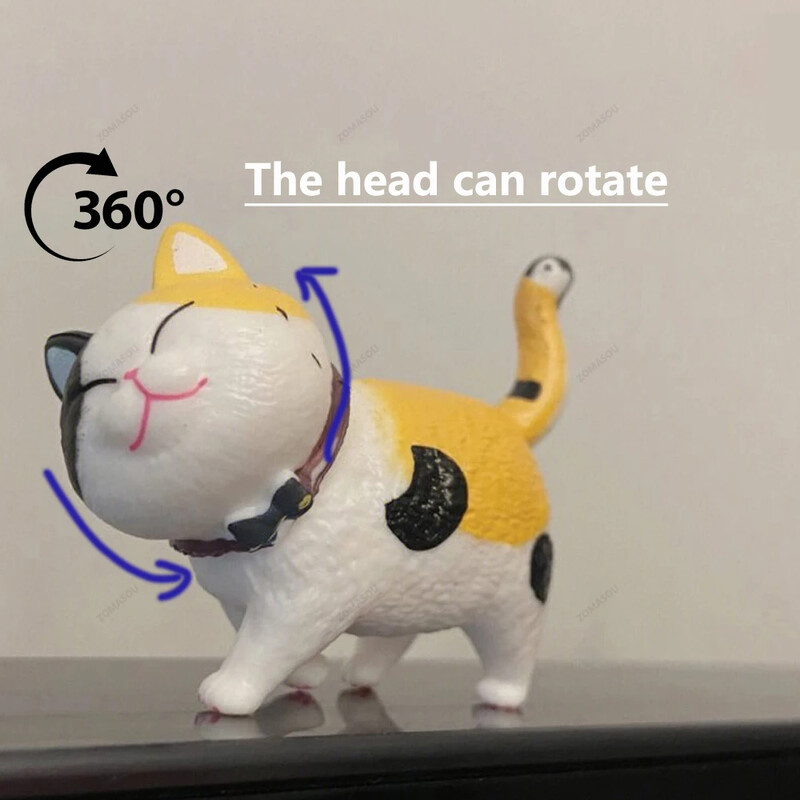 9/18 vnt Mini mielas katės papuošalas Kawaii kačiuko figūrėlės gimtadienio dovanoms Namų dekoras Automobilio interjeras Stalinis modelis Sodo aksesuaras