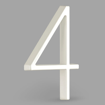 1 vnt 5 colių 125 mm plaukiojantis namo numeris, baltas aliuminio lydinio numeris ir raidė, metalinė adreso plokštelė, lauko durų numeris brūkšninis pasvirasis brūkšnys #0-9