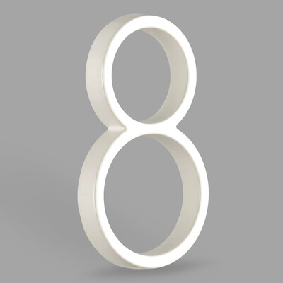 1 vnt 5 colių 125 mm plaukiojantis namo numeris, baltas aliuminio lydinio numeris ir raidė, metalinė adreso plokštelė, lauko durų numeris brūkšninis pasvirasis brūkšnys #0-9