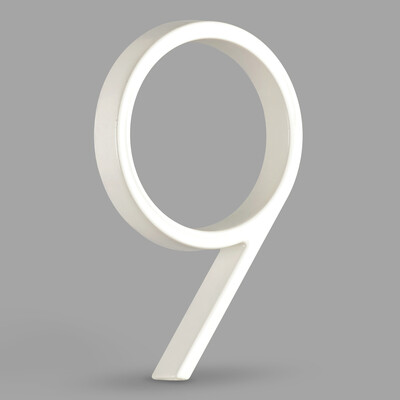 1 vnt 5 colių 125 mm plaukiojantis namo numeris, baltas aliuminio lydinio numeris ir raidė, metalinė adreso plokštelė, lauko durų numeris brūkšninis pasvirasis brūkšnys #0-9