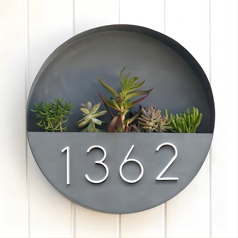 1 vnt 5 colių 125 mm plaukiojantis namo numeris, baltas aliuminio lydinio numeris ir raidė, metalinė adreso plokštelė, lauko durų numeris brūkšninis pasvirasis brūkšnys #0-9