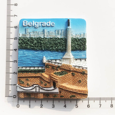 Európa Srbsko Hlavné mesto Belehrad Magnet Turistické suveníry Magnetické nálepky na chladničku Dekoračné predmety Cestovné darčeky