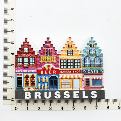 Živicový magnet na chladničku Brusel Belgicko Kreatívne suveníry Dekorácia Magnetická nálepka na chladničku Dekorácia domácnosti