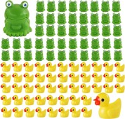 50db mini állatok figurák gyanta apró béka tehén kis sárga kacsa kert miniatűr moha táj barkács kézműves dísz lakberendezés