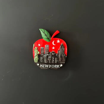 Αυτοκόλλητο με μαγνήτη ψυγείου ρητίνης Creative New York Fridge Magnet Tourism Home Decoration American Magnetic Refrigerator Αυτοκόλλητο