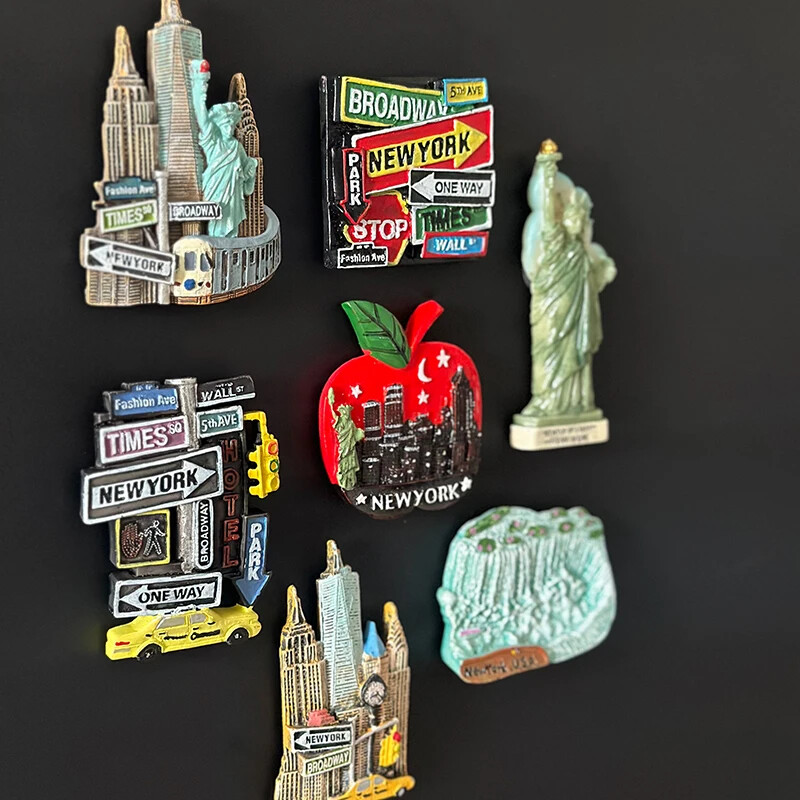 Živicová magnetická nálepka na chladničku Kreatívny magnet na chladničku v New Yorku Turistická dekorácia domácnosti Americká magnetická nálepka na chladničku