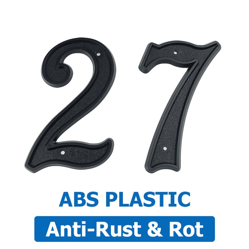 1 vnt 5,5 colio 139 mm didelis namo numeris juodas ABS plastikinių durų numeris pašto dėžutės adreso ženklas Lauko namo numeris #0-9