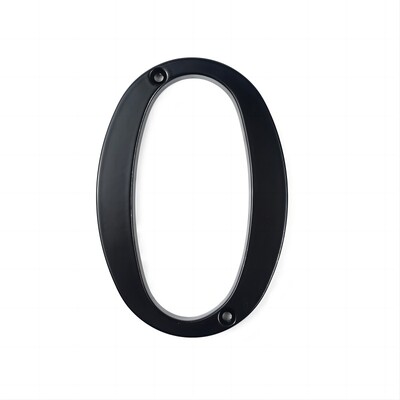 1 бр. 4" 101 мм модерен номер на къща, номер от черна цинкова сплав, номер и буква, номер на вратата, адрес на пощенска кутия, табела, външен номер на къща #0-9