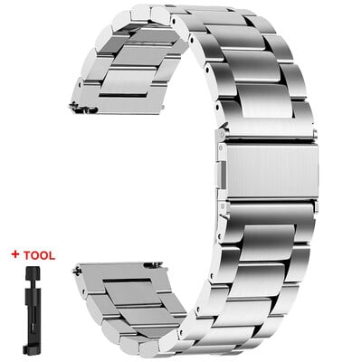 Rýchloupínací remienok na hodinky z nehrdzavejúcej ocele 18 mm 20 mm 22 mm 24 mm pre Samsung Galaxy Watch 6/5/4/3 pre Huawei Watch GT 2 3