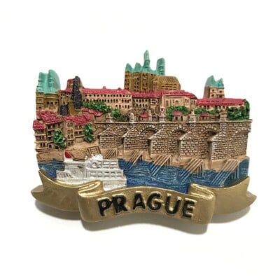 Piața Praga Republica Cehă Suvenir de călătorie Magnet pentru frigider Decor Creativ Manual Rășină Magnet 3D Autocolant pentru frigider pentru decorarea interioară