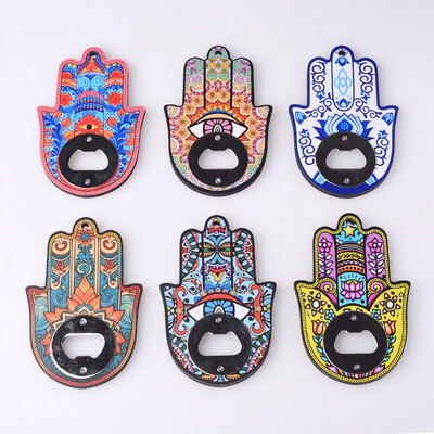 1 gab Creative Keramikas roku ledusskapis Magnētiskās uzlīmes Hamsa Angel Eye Pudeļu attaisāmais mājas dekorēšanai