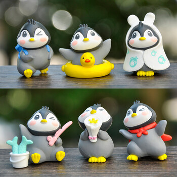 6 τμχ Cartoon Cute Penguin Baby Animal Model Κορεατική έκδοση του The Creative Doll Micro Landscape DIY Bonsai Small Ornaments Δώρο