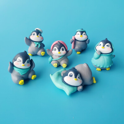 6 bucăți de desene animate drăguț pinguin bebeluș animal model versiune coreeană a păpușii creative micro peisaj DIY bonsai ornamente mici cadou