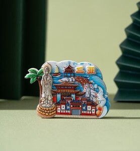 Magnet na chladničku v Číne, atrakcie Čchung-čchingu, turistický suvenír, Hongyadong, stereo chladnička, magnetické nálepky do domácnosti, dekorácia