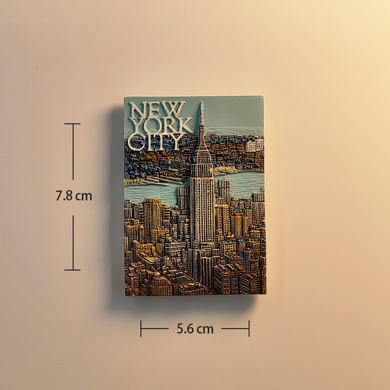 Amerika, New York, 3D stereoskopický, remeslá, cestovná spomienka, dekorácia do domu, vtipný magnet, magnety na chladničku.