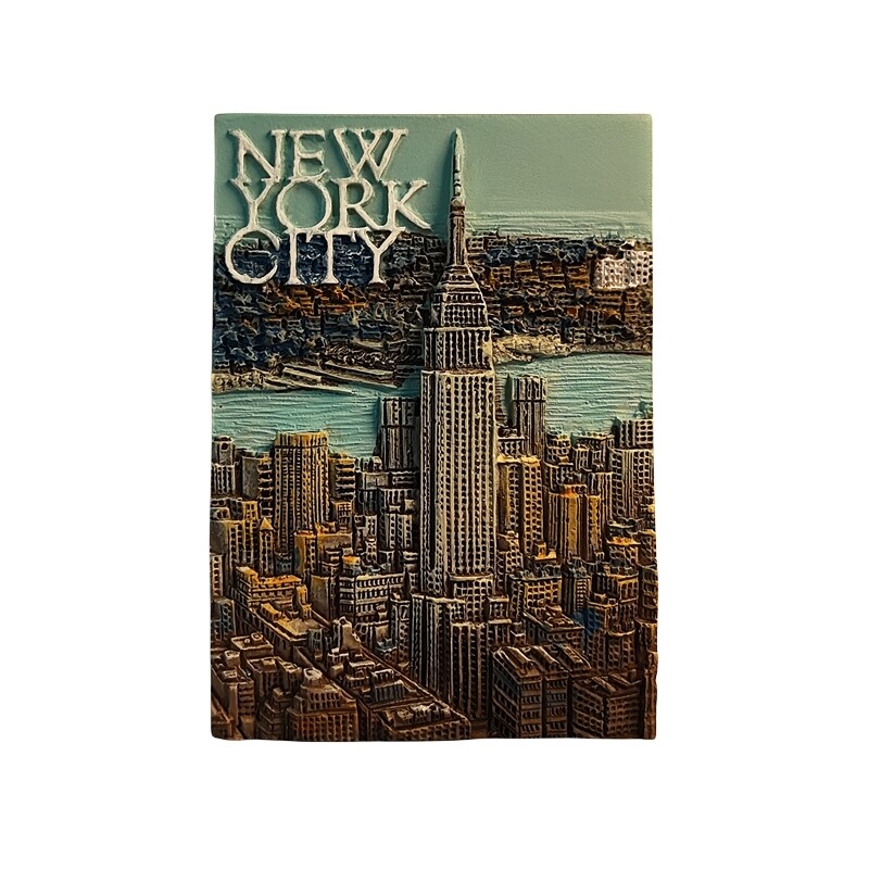 Amerika, New York, 3D stereoskopický, remeslá, cestovná spomienka, dekorácia do domu, vtipný magnet, magnety na chladničku.