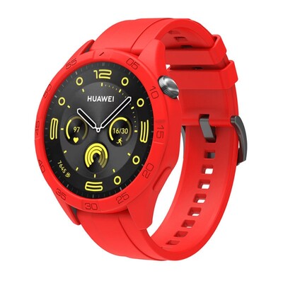 Curea din silicon 2in1+carcasa de protectie pentru Huawei Watch GT4 46mm Bratara de inlocuire oficiala in aceeasi culoare Accesorii pentru ceas gt4