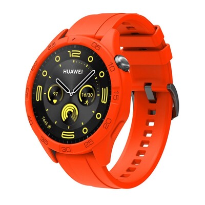 Curea din silicon 2in1+carcasa de protectie pentru Huawei Watch GT4 46mm Bratara de inlocuire oficiala in aceeasi culoare Accesorii pentru ceas gt4
