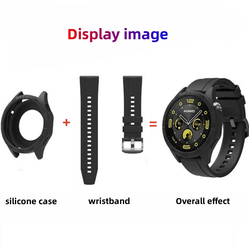 Curea din silicon 2in1+carcasa de protectie pentru Huawei Watch GT4 46mm Bratara de inlocuire oficiala in aceeasi culoare Accesorii pentru ceas gt4
