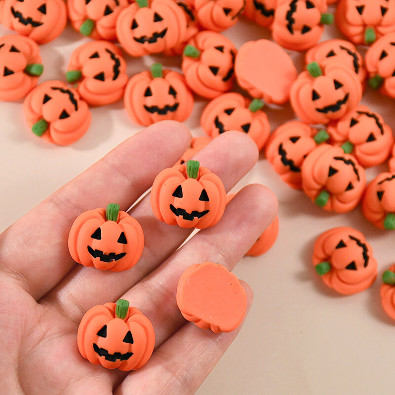 20p gyanta mini Halloween sütőtök miniatűr sütőtök lapos hátú modell barkács Ajándékok Díszítés Kézműves kiegészítők Halloween lakberendezés