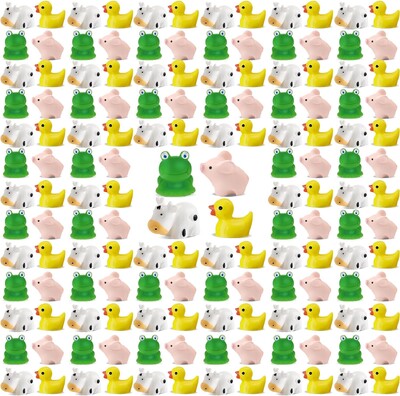 50db mini állatok figurák gyanta apró béka tehén kis sárga kacsa kert miniatűr moha táj barkács kézműves dísz lakberendezés