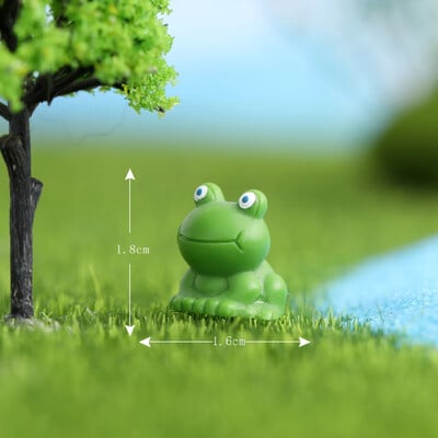 50db mini állatok figurák gyanta apró béka tehén kis sárga kacsa kert miniatűr moha táj barkács kézműves dísz lakberendezés