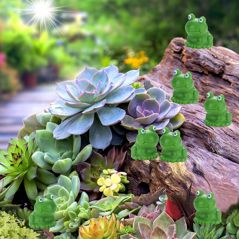 50db mini állatok figurák gyanta apró béka tehén kis sárga kacsa kert miniatűr moha táj barkács kézműves dísz lakberendezés
