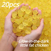 Egy csomag 20 db aranyos sárga kövér csirke asztali díszek, óvodai ajándékok, apró ajándékok, gyanta dekoratív mini kacsa