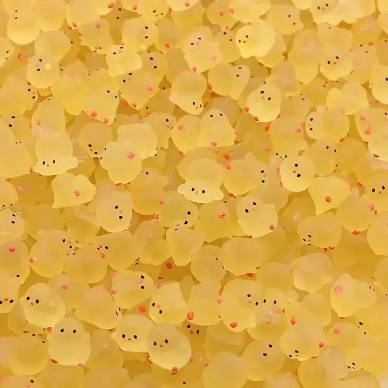 Egy csomag 20 db aranyos sárga kövér csirke asztali díszek, óvodai ajándékok, apró ajándékok, gyanta dekoratív mini kacsa