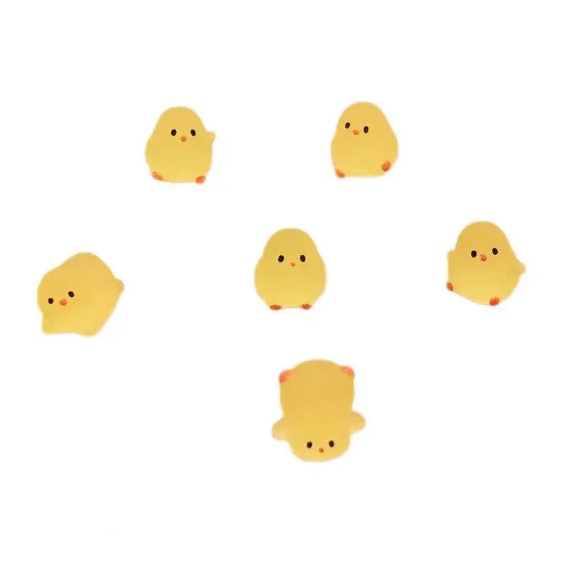 Egy csomag 20 db aranyos sárga kövér csirke asztali díszek, óvodai ajándékok, apró ajándékok, gyanta dekoratív mini kacsa