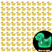 100Pcs Luminous Mini Resin Ducks Glow in The Dark Ducks Miniature Ducks Στολίδι Διακόσμηση για Home Micro Garden Landscape κ.λπ.