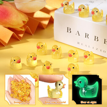 100Pcs Luminous Mini Resin Ducks Glow in The Dark Ducks Miniature Ducks Στολίδι Διακόσμηση για Home Micro Garden Landscape κ.λπ.