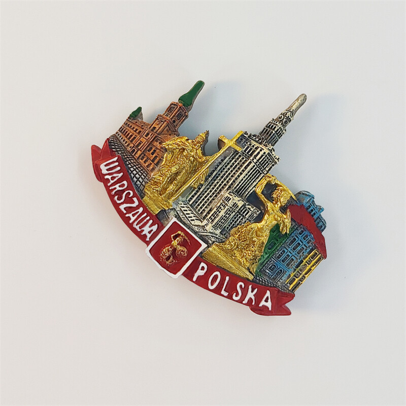 Lengyelország, Varsó, Tudományos Palota, 3D sztereoszkópikus, Idegenforgalmi Ajándéktárgyak, Gyantafestés, Lakásdekoráció, Gyűjtemény, Hűtőmágnesek