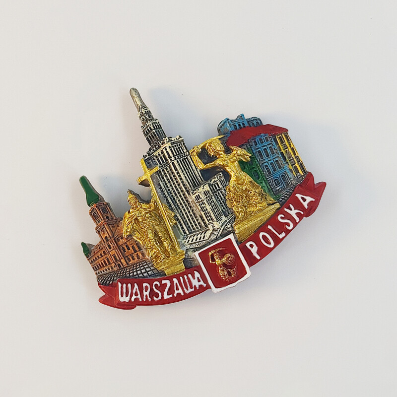 Lengyelország, Varsó, Tudományos Palota, 3D sztereoszkópikus, Idegenforgalmi Ajándéktárgyak, Gyantafestés, Lakásdekoráció, Gyűjtemény, Hűtőmágnesek