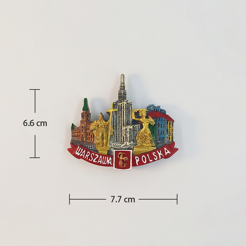 Lengyelország, Varsó, Tudományos Palota, 3D sztereoszkópikus, Idegenforgalmi Ajándéktárgyak, Gyantafestés, Lakásdekoráció, Gyűjtemény, Hűtőmágnesek