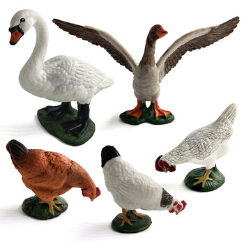 Swan Rooster Chicken Duck Goose Hen Figurines Farm Animal Model Διακόσμηση σπιτιού Μινιατούρα Νεράιδα Διακόσμηση κήπου Αξεσουάρ Μοντέρνα